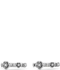 COACH Signature Tea Rose Huggie Hoop Earrings