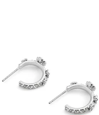 COACH Signature Tea Rose Huggie Hoop Earrings