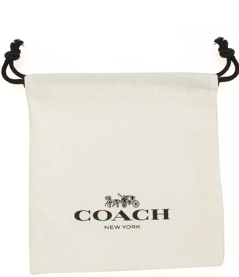 COACH Signature Tea Rose Huggie Hoop Earrings
