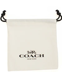COACH Signature Tea Rose Huggie Hoop Earrings