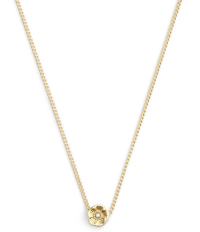 COACH Signature Tea Rose Short Pendant Necklace