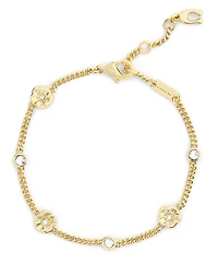 COACH Signature Tea Rose Strand Line Bracelet
