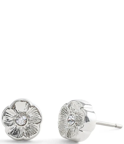 COACH Signature Tea Rose Stud Earrings