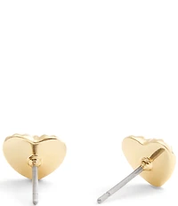 COACH Signature Textured Heart Stud Earrings