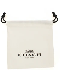 COACH Signature Textured Heart Stud Earrings