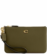 COACH Small Polished Pebble Leather Wristlet