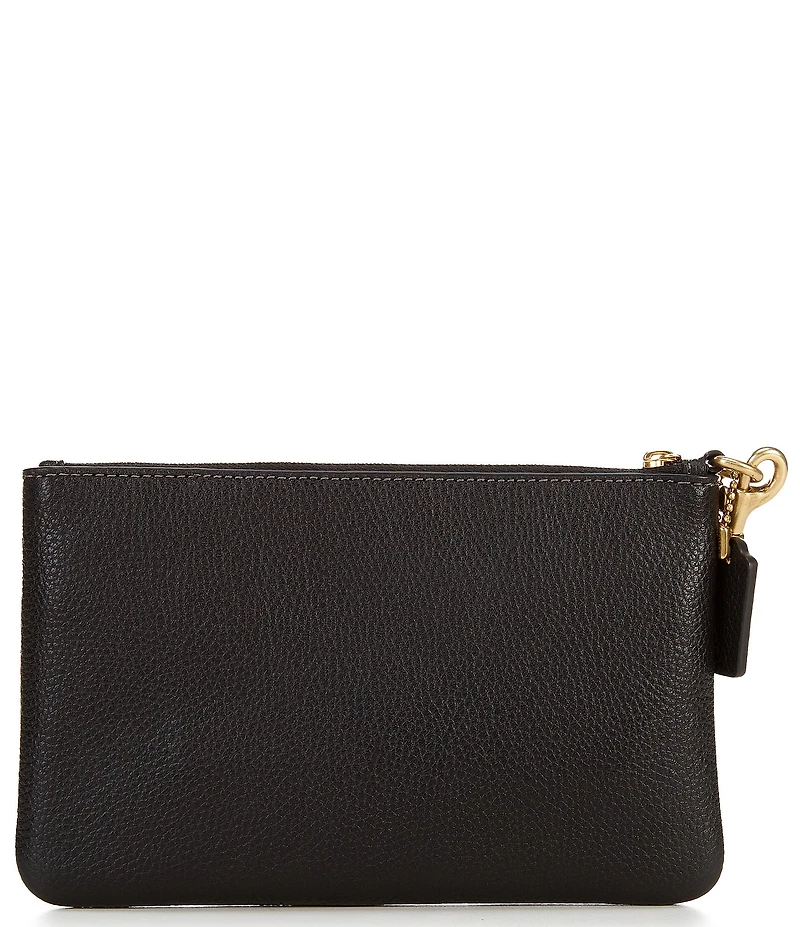 COACH Small Polished Pebble Leather Wristlet