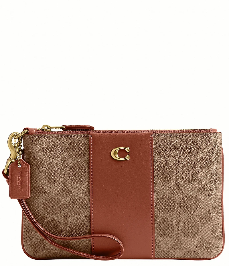 COACH Small Signature Canvas Wristlet