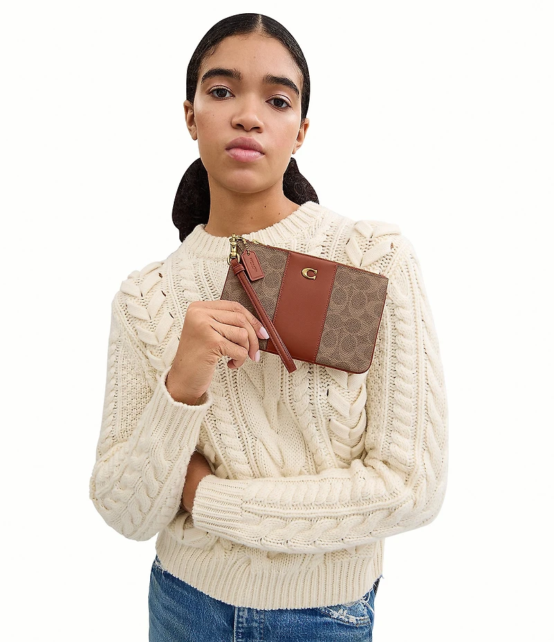 COACH Small Signature Canvas Wristlet