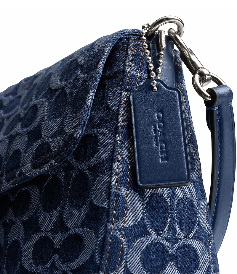 COACH Tabby Signature Logo Denim Shoulder Bag