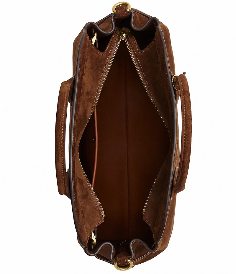 COACH Soft Empire 40 Carryall Suede Satchel Bag