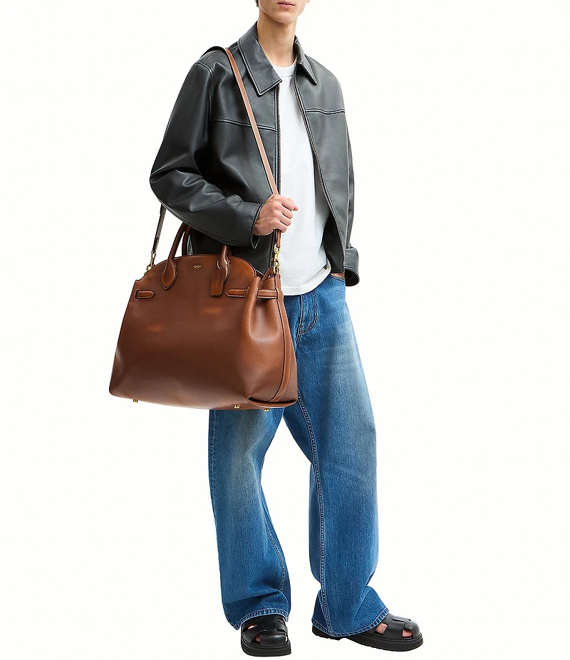 COACH Soft Empire 48 Loved Leather Satchel Bag