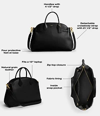 COACH Soft Empire 40 Leather Carryall Satchel Bag