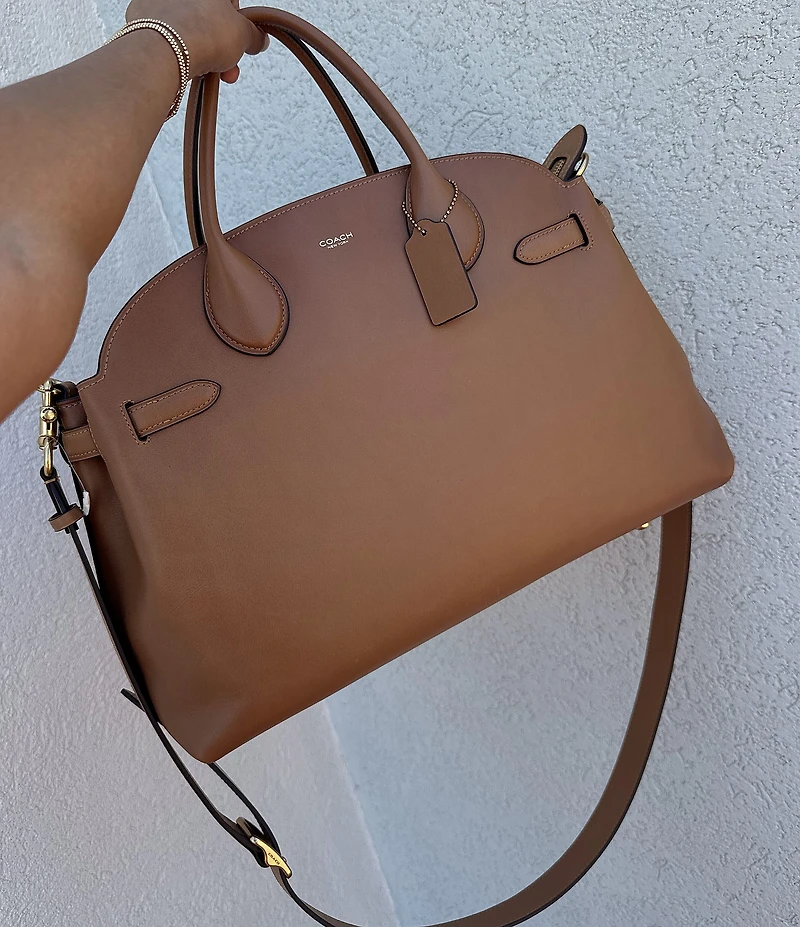 COACH Soft Empire 40 Leather Carryall Satchel Bag