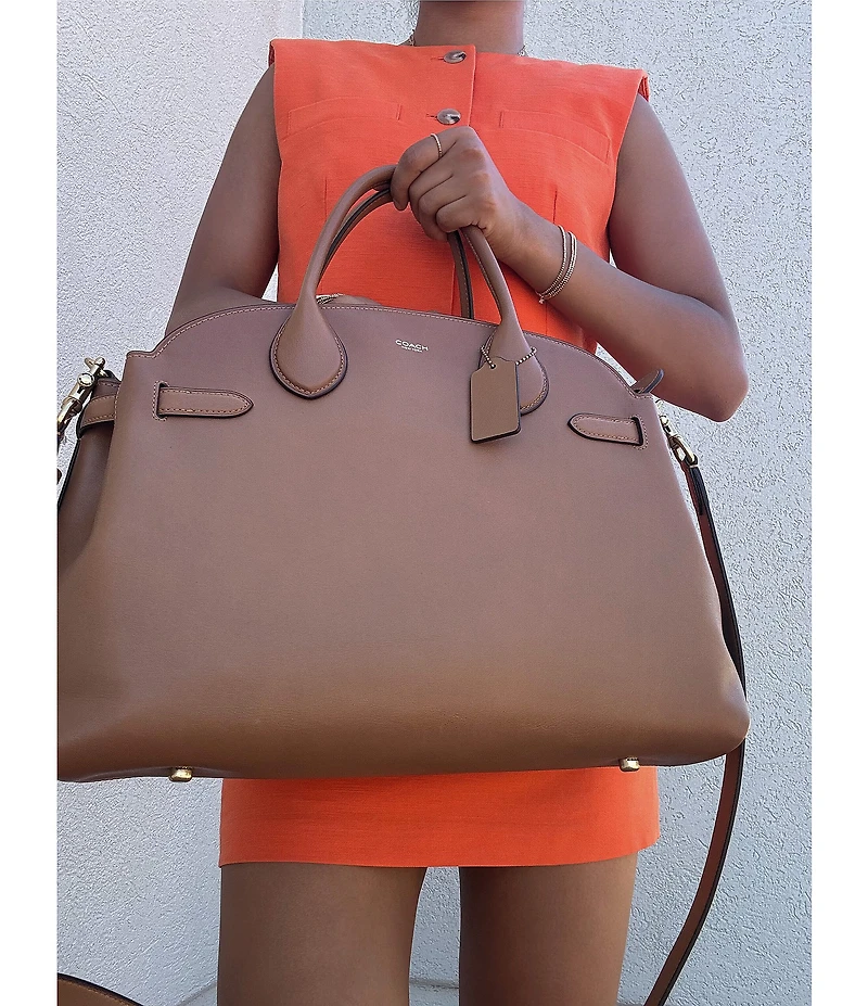 COACH Soft Empire 40 Leather Carryall Satchel Bag