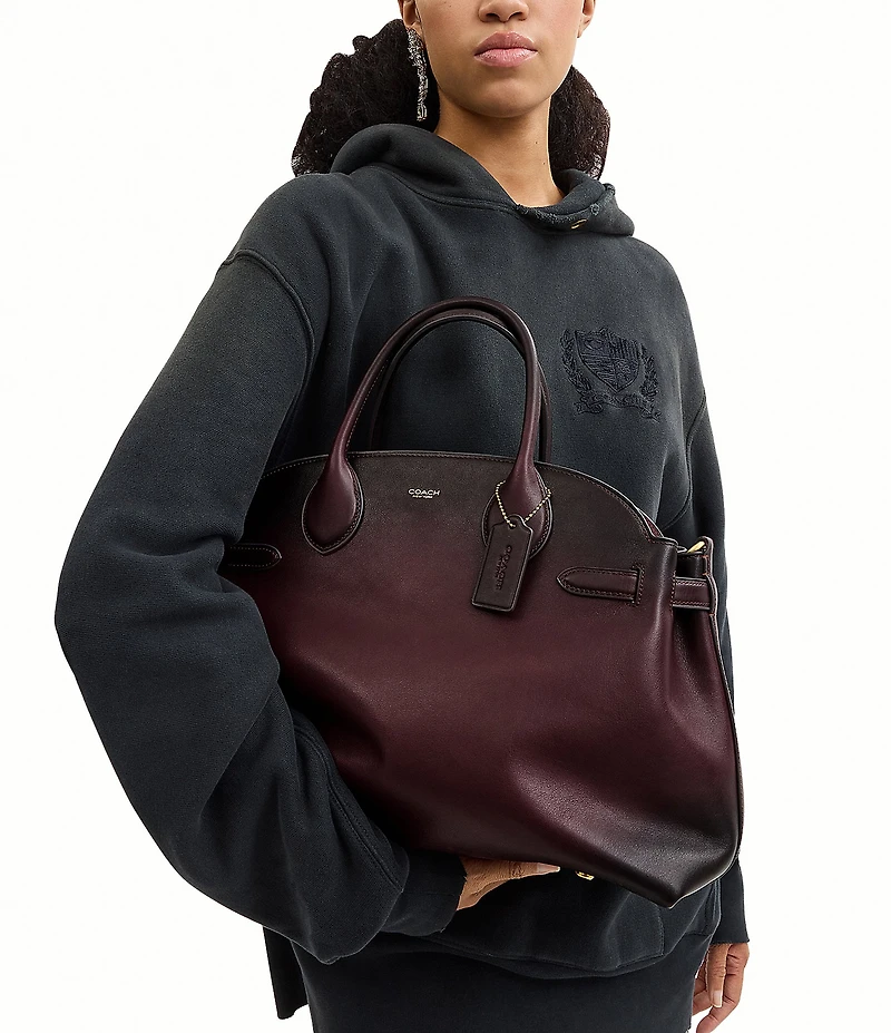 COACH Soft Empire 40 Leather Carryall Satchel Bag