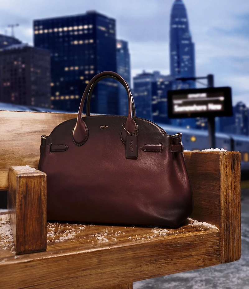 COACH Soft Empire 40 Leather Carryall Satchel Bag