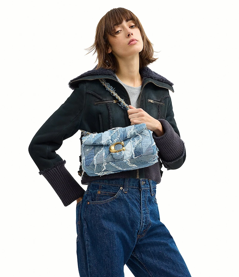 COACH Tabby 26 Repurposed Denim Patchwork Quilting Shoulder Bag