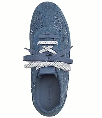 COACH Soft Sneaker Signature Crystal Denim Lace Up Sneakers