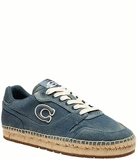 COACH Soho Espadrille Denim Lace Up Sneakers