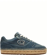 COACH Soho Espadrille Denim Lace Up Sneakers
