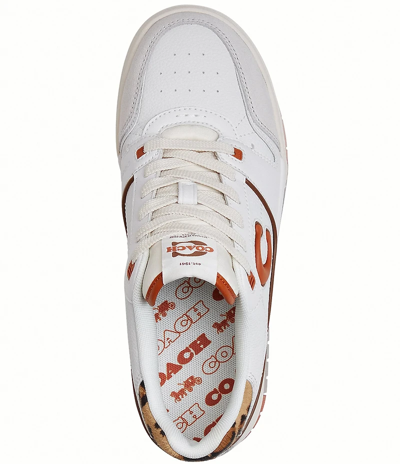 COACH Soho Leather and Leopard Print Haircalf Sneakers