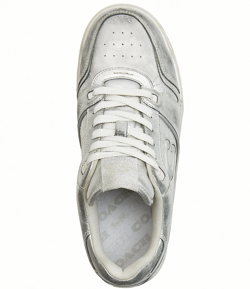 COACH Women's Soho Distressed Metallic Leather Sneakers