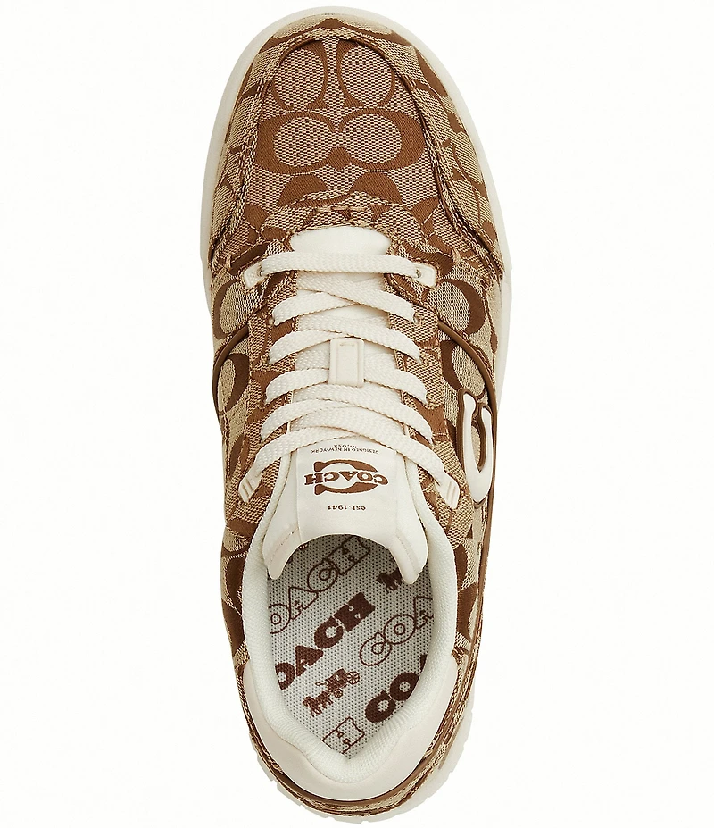 COACH Soho Sateen Signature Jacquard Lace Up Sneakers