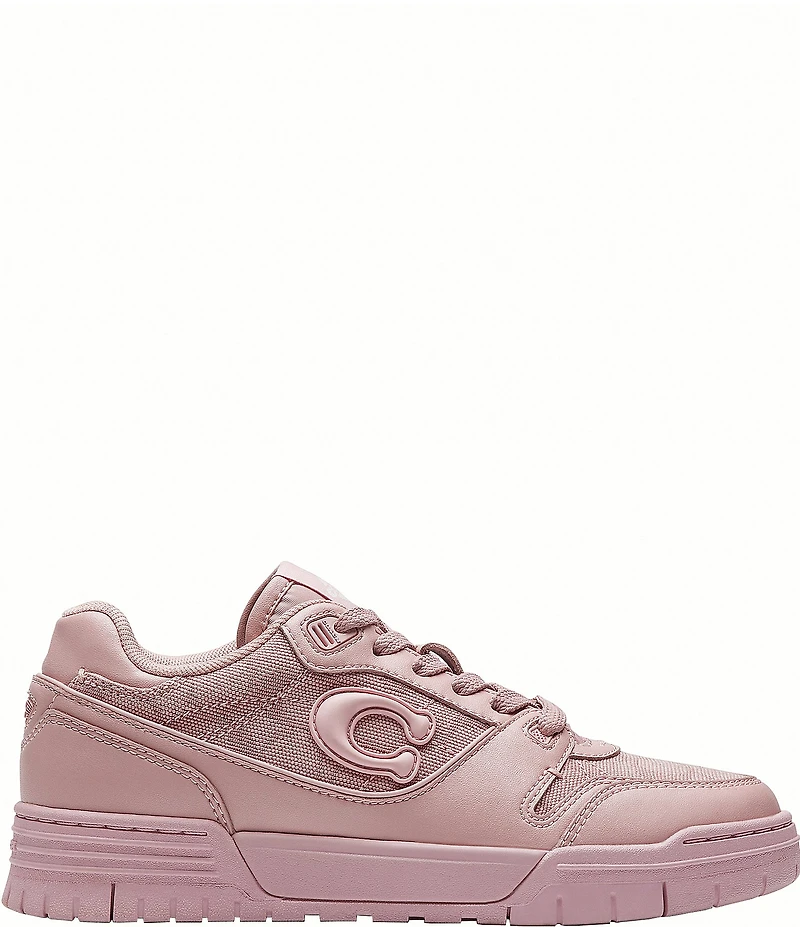 COACH Women's Soho Leather and Signature Jacquard Logo Canvas Sneakers