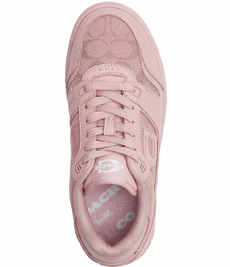 COACH Women's Soho Leather and Signature Jacquard Logo Canvas Sneakers