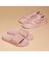 COACH Women's Soho Leather and Signature Jacquard Logo Canvas Sneakers