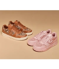 COACH Women's Soho Leather and Signature Jacquard Logo Canvas Sneakers