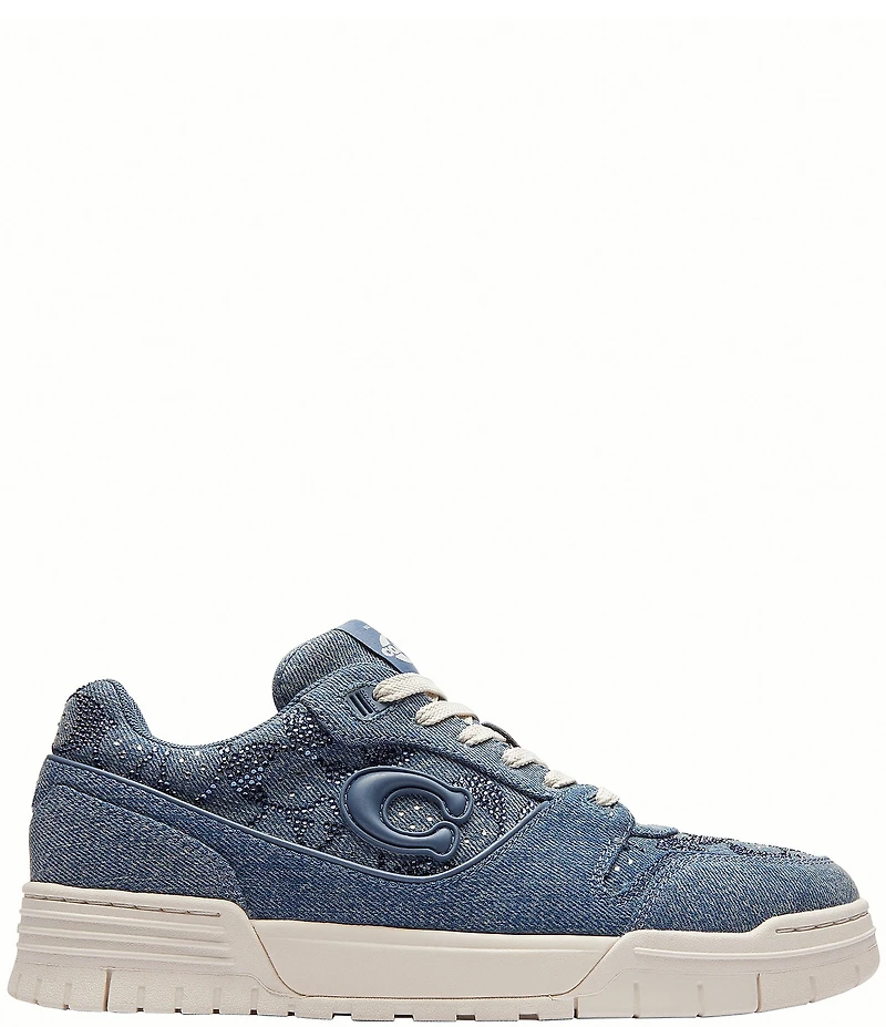 COACH Soho Signature Crystal Denim Lace Up Sneakers
