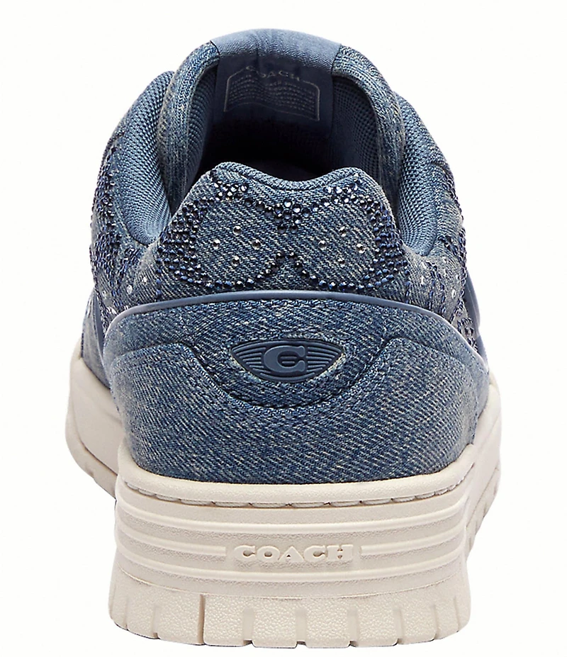 COACH Soho Signature Crystal Denim Lace Up Sneakers