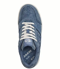 COACH Soho Signature Crystal Denim Lace Up Sneakers