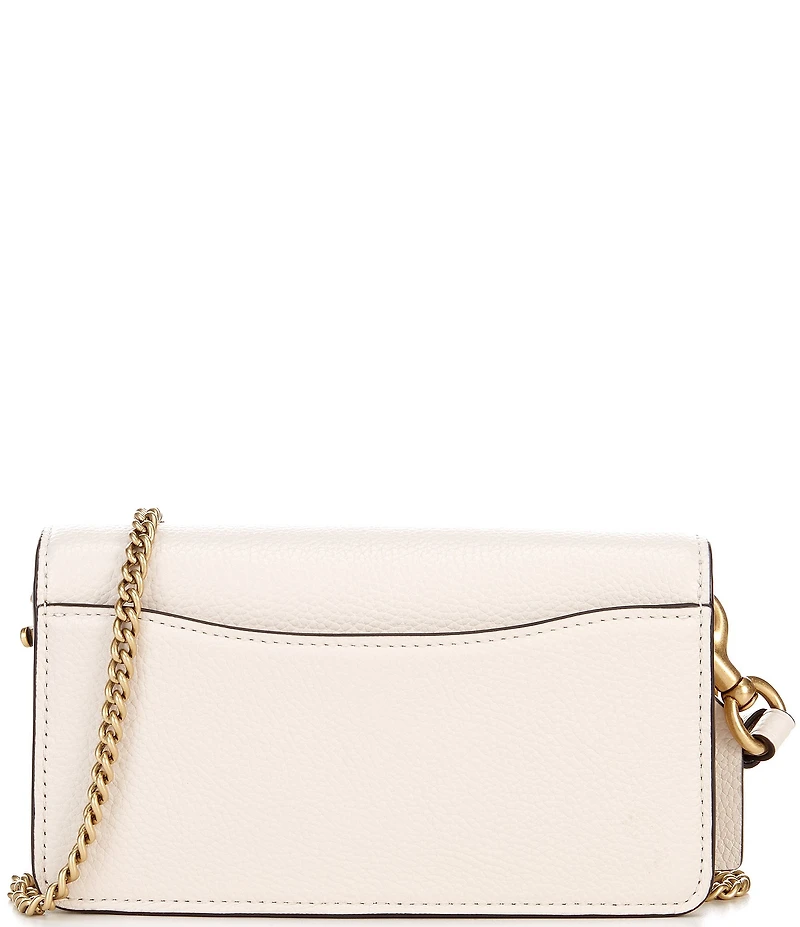COACH Tabby Polished Pebble Leather Chain Strap Crossbody Wristlet