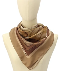 COACH Stacked Tabby Print Woven Silk Square Scarf