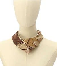 COACH Stacked Tabby Print Woven Silk Square Scarf
