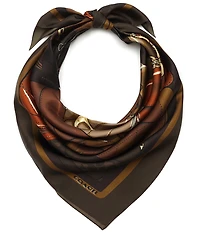 COACH Stacked Tabby Print Woven Silk Square Scarf