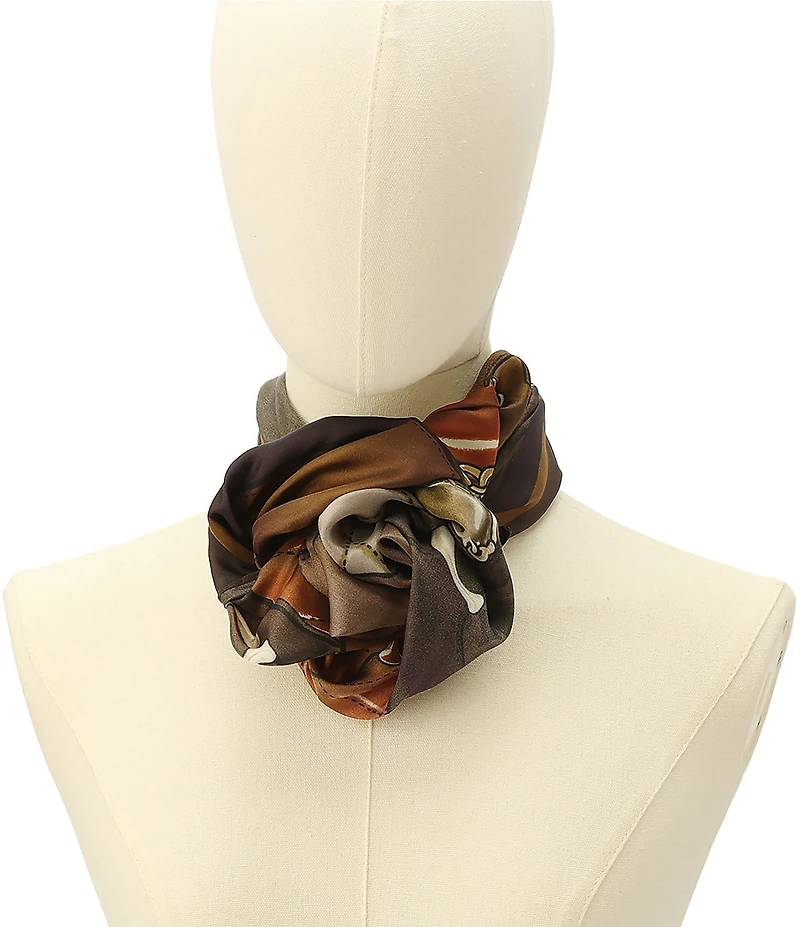 COACH Stacked Tabby Print Woven Silk Square Scarf