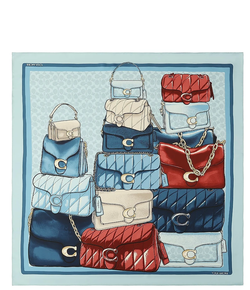 COACH Stacked Tabby Printed Silk Square Scarf