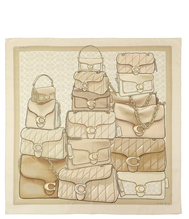 COACH Stacked Tabby Printed Silk Square Scarf