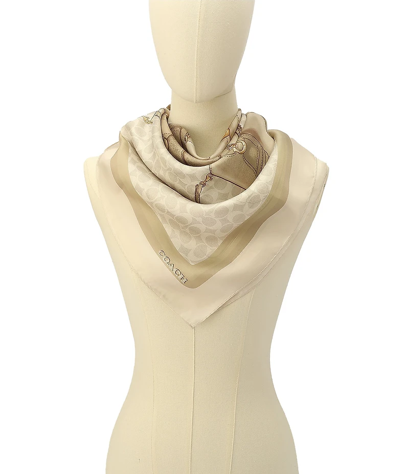 COACH Stacked Tabby Printed Silk Square Scarf