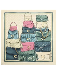 COACH Stacked Tabby Printed Silk Square Scarf