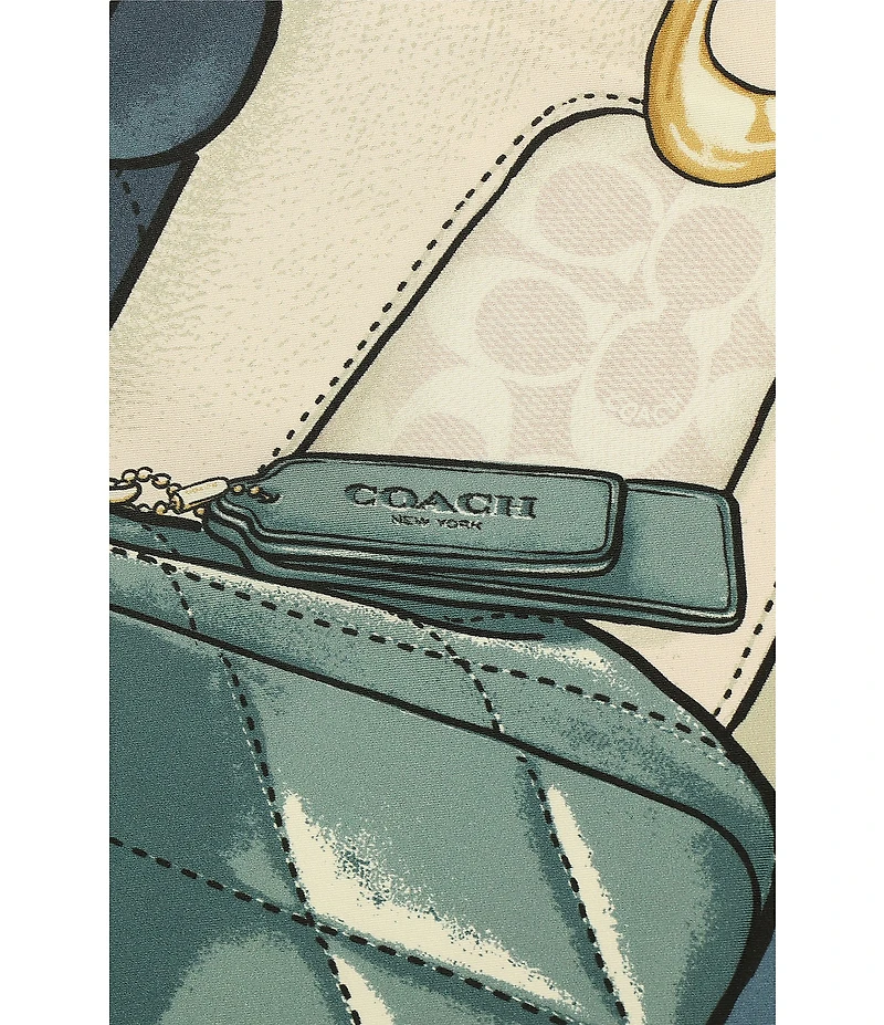 COACH Stacked Tabby Printed Silk Square Scarf