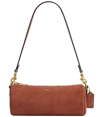 COACH Suede Barrel Shoulder Bag