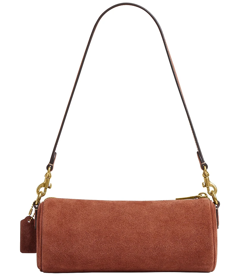 COACH Suede Barrel Shoulder Bag