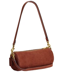 COACH Suede Barrel Shoulder Bag