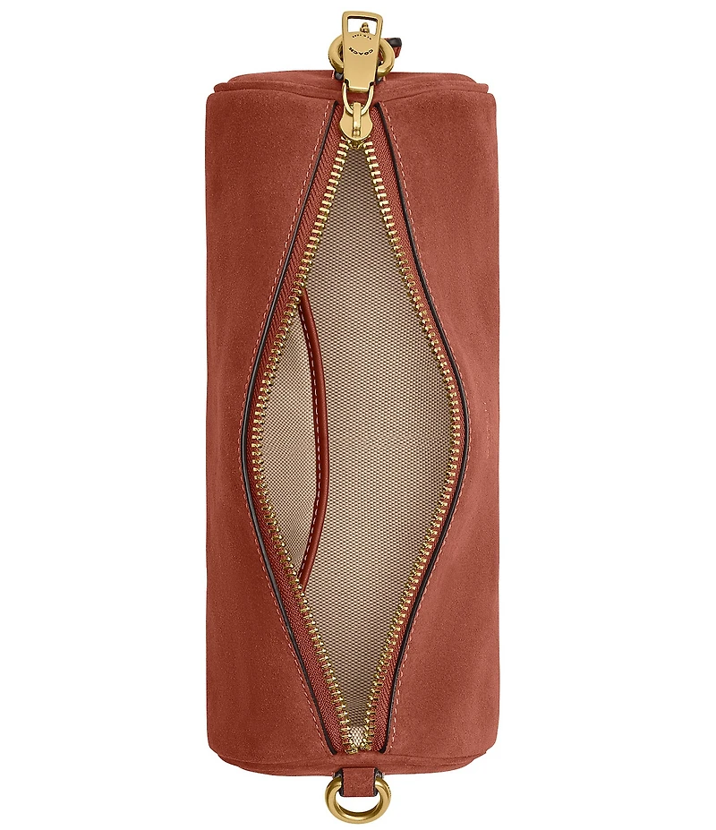 COACH Suede Barrel Shoulder Bag