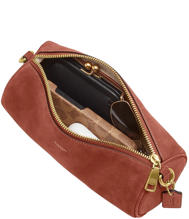 COACH Suede Barrel Shoulder Bag